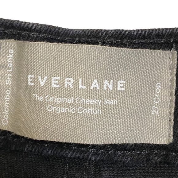 Everlane The Original Cheeky High Rise Black Denim Cropped Jeans Women's Size 27 - Picture 8 of 16